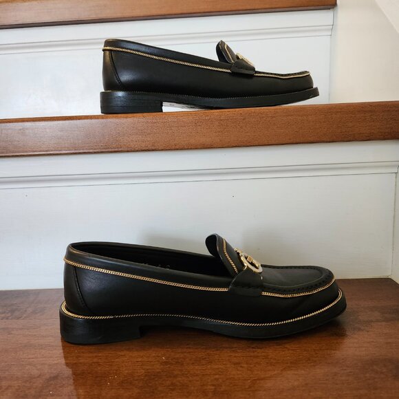 Salvatore Ferragamo rolo lux gancini women's black leather loafers in size 5 - Picture 9 of 10